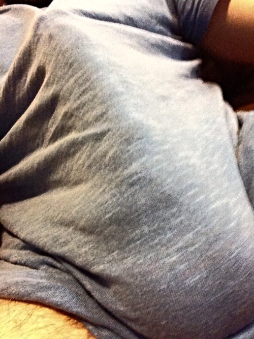 My Cock Under My Shirt. Yes, Thats Precum At The Head.