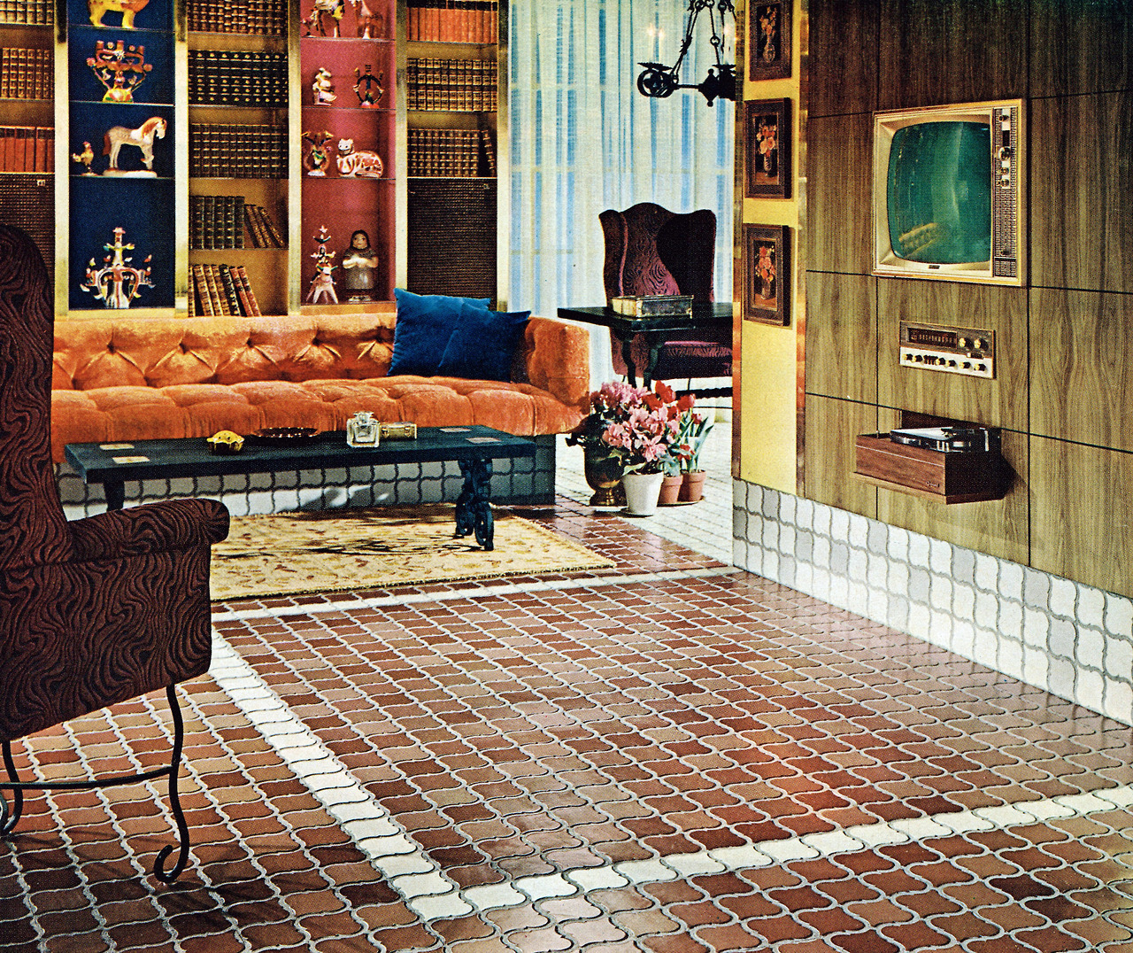midcenturymodernfreak:  1967 Built-In Wall Media Center | From Kentile Vinyl Flooring