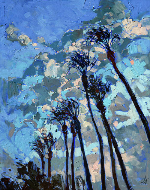 Erin Hanson (American, b. Portland, OR, USA) - Date Palms, 2016, Paintings: Oil on Canvas