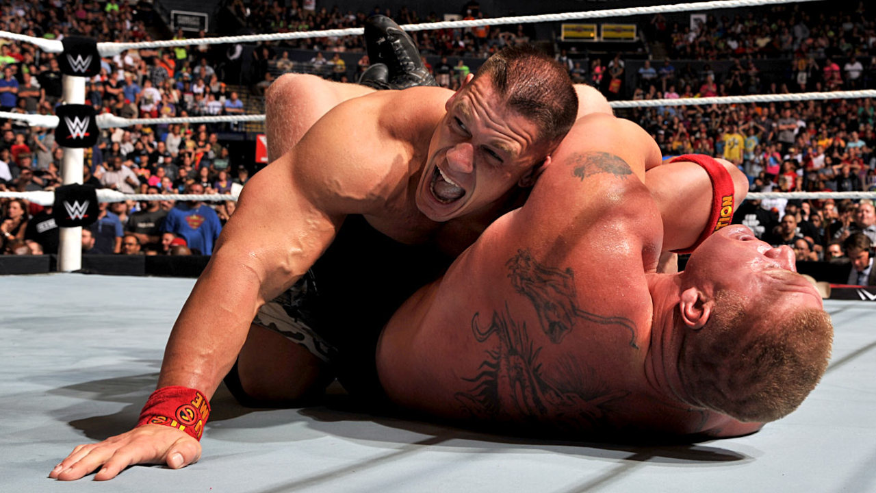 fishbulbsuplex:  Brock Lesnar vs. John Cena
