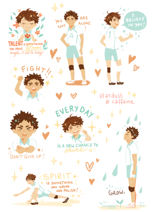 manycoloureddeath:  Haikyuu Motivational Stickers!!! (IwaOi version)