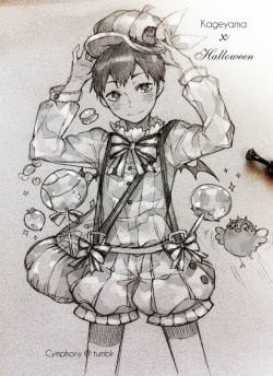 cymphony:  An anon asked for “little Kageyama in a pumpkin suit”, my tablet is on holiday;;