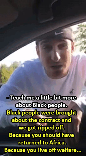 ghettablasta:  This is insane. This guy says that Black people HAVE TO PROVE that Black Lives Matter, but why white lives matter for granted then? He meant that hundreds of Black men, women and children who were MURDERED by the police, by the justice