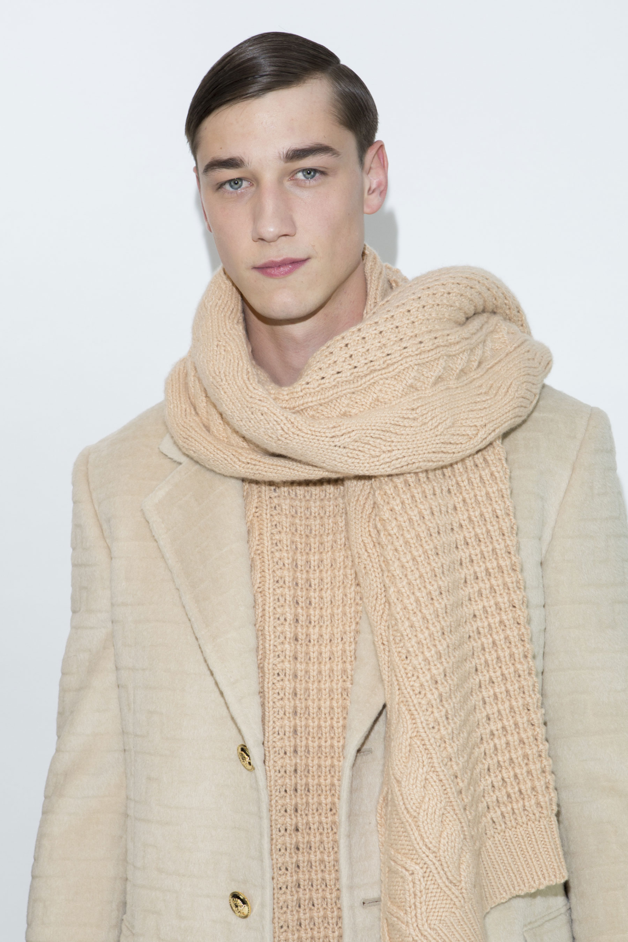 christos:  Harvey James backstage at Versace A/W ‘15
