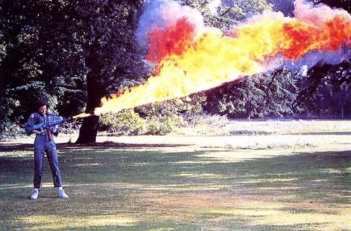 salesonfilm: Sigourney Weaver test-firing the flamethrower from Alien