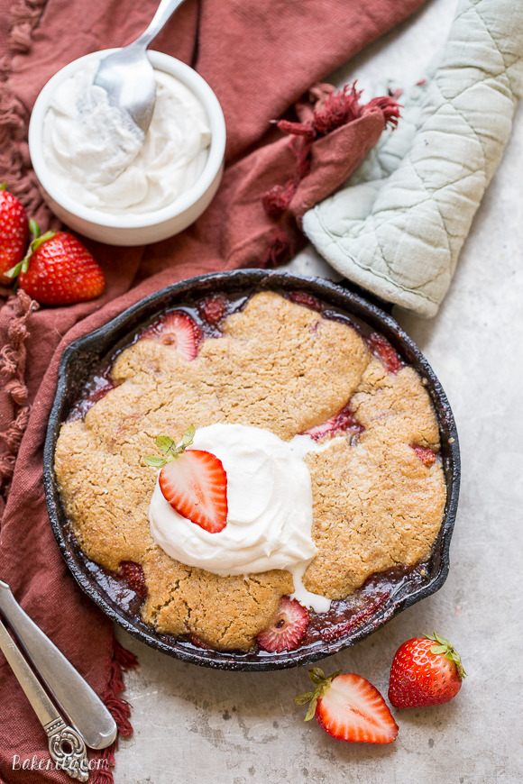 Strawberry Cobbler (Gluten Free, Paleo + Vegan)