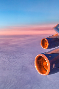 mistymorningme:  sunrise on Boeing engine