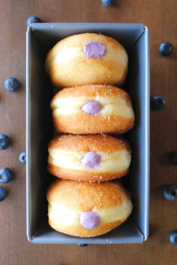 verticalfood:  Blueberry Cream Cheese Doughnuts