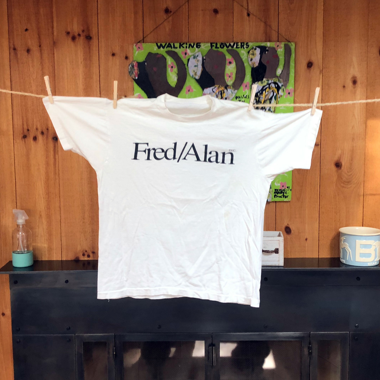 What’s in a T-shirt?
A T-shirt is just a T-shirt, the most common kind of giveaway, swag merchandise there is. So, one day, we decided that Fred/Alan should join the club.