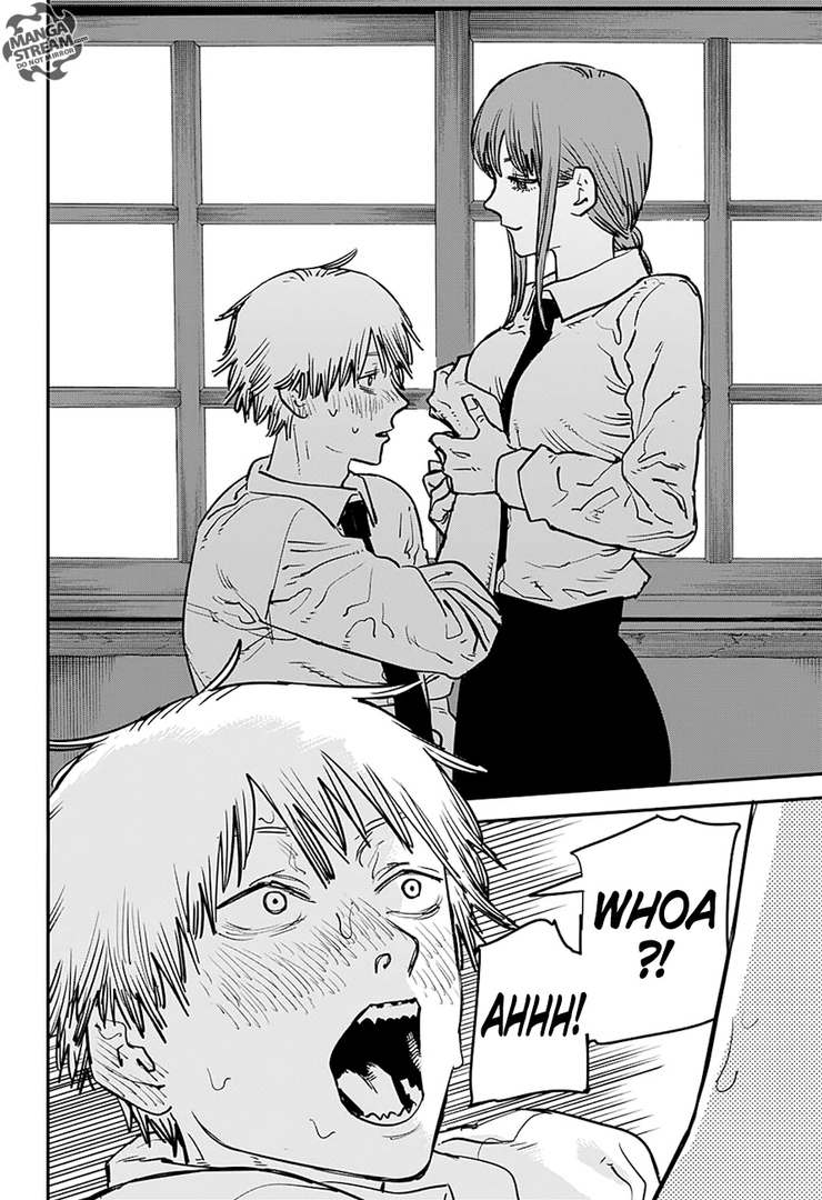 Denji touching makima