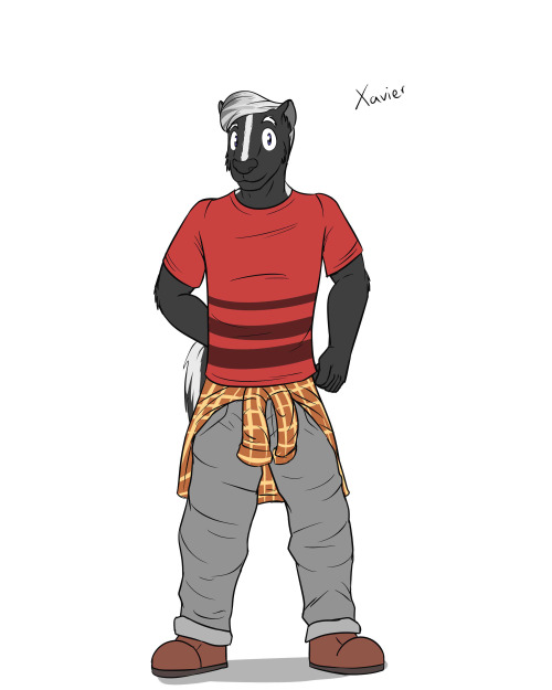 Texnatsu Side Character - Xavier Xavier the Skunk, which I’m probably going to stick in Casey’s band, cause I’ve settled on making all of the members in it woodland creatures.  Though the more characters in Casey’s band I make,