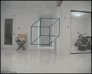 Floating cube illusion
