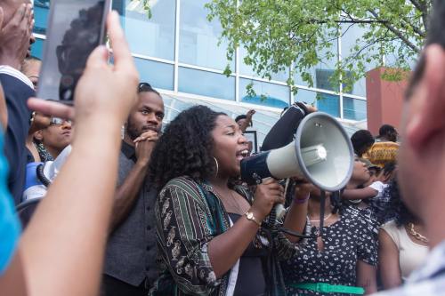 candidinatlanta:  “As the protesters marched through the streets, it began to storm. Every time the thunder crashed, the protesters would cheer louder and louder. It seemed as if mother nature herself were cheering them on..” 