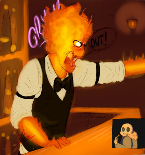 noire73:Who is he yelling at? I don’t know.Sans at the corner is an important part of the compositio