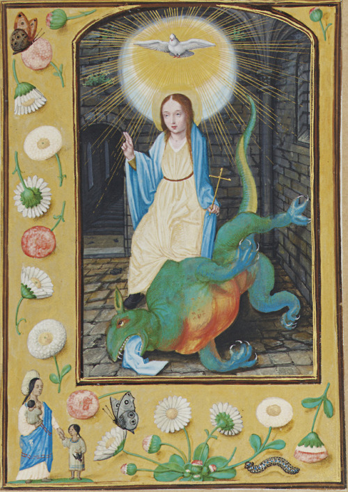 maertyrer: Simon BeningSaint Margaret with the Dragon Illuminated manuscript on vellum, full-page m