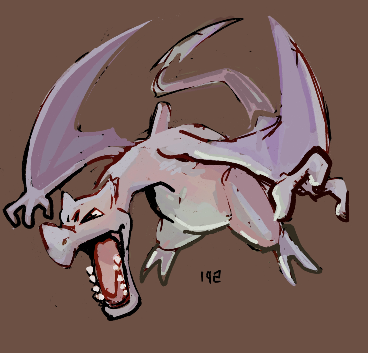 aerodactyl and mega aerodactyl (pokemon) drawn by ho4