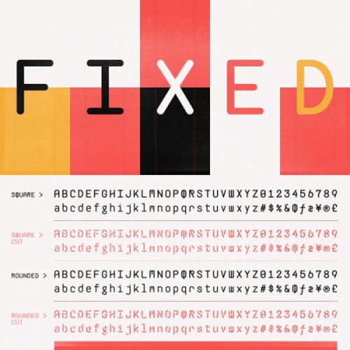 The Fixed Font Family Check out more information about the Fixed font family on WE AND THE COLOR or download it on MyFonts.com
Follow WE AND THE COLOR on:
Facebook I Twitter I Google+ I Pinterest I Flipboard I Instagram