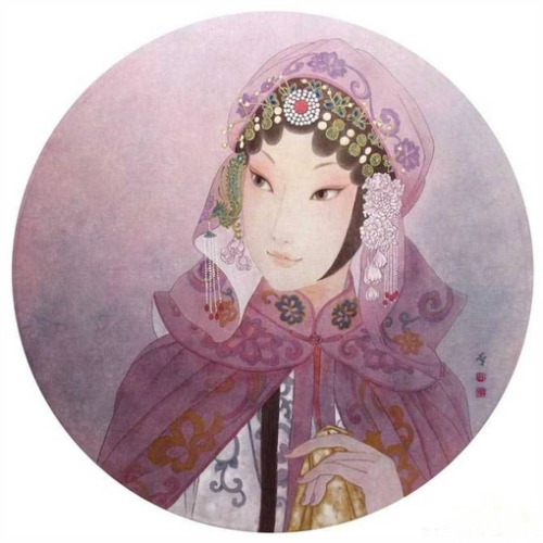 changan-moon:Portraitures of Dan by Gongbi artist Zhou Xue(周雪). The Dan (旦) refers to any female rol