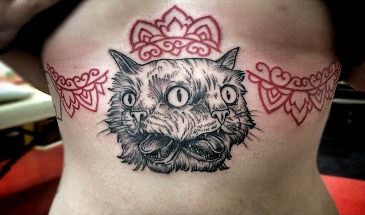 Hereditary Tattoo  Repost racheltruskotattoos Super cool 2 faced or  janus cat I did recently Thanks again I love doing cool oddity pieces  like this    januscat 2facedcat cattattoo odditytattoo 