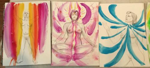 Drawings by Alex Gray of the 7 chakras Model- Vera JulietteCoSM2014