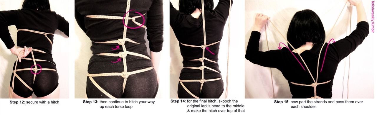 fetishweekly:  Shibari Tutorial: Mirror Harness♥ Always practice cautious kink!