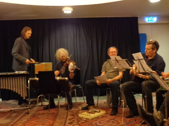 5/20/14 Another session meeting and work-shopping with Great Learning Orchestra in Stockholm,with expanded instrumentation this evening. Excited to work with them!