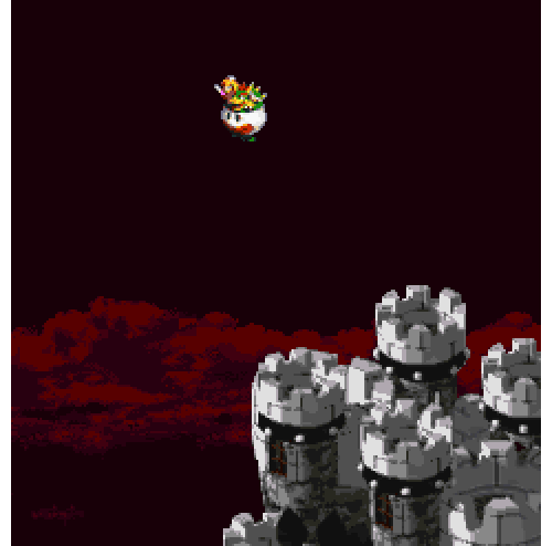 morebuildingsandfood:  Bowser’s Castle from Super Mario RPG, by Square/Nintendo.