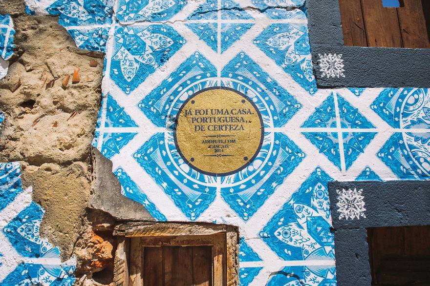 Portuguese artist creates street art Inspired by traditional portuguese tileworkNational