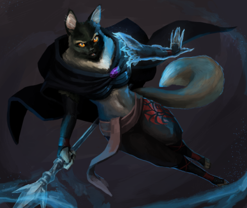 Commissioned piece.Murmur, the tabaxi sorceress.
