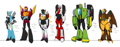 spent day getting distracted by drawing out a rough for an autobot team from a non-Stalemate idea, w