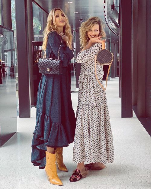 miss jagatic and __alice__93. Boots by Fendi, dress by Chanel