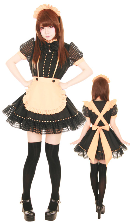 bodylinerakutenunofficialblog:  Black and Orange Maid Dress: Costume 859 item.rakuten.co.jp/b