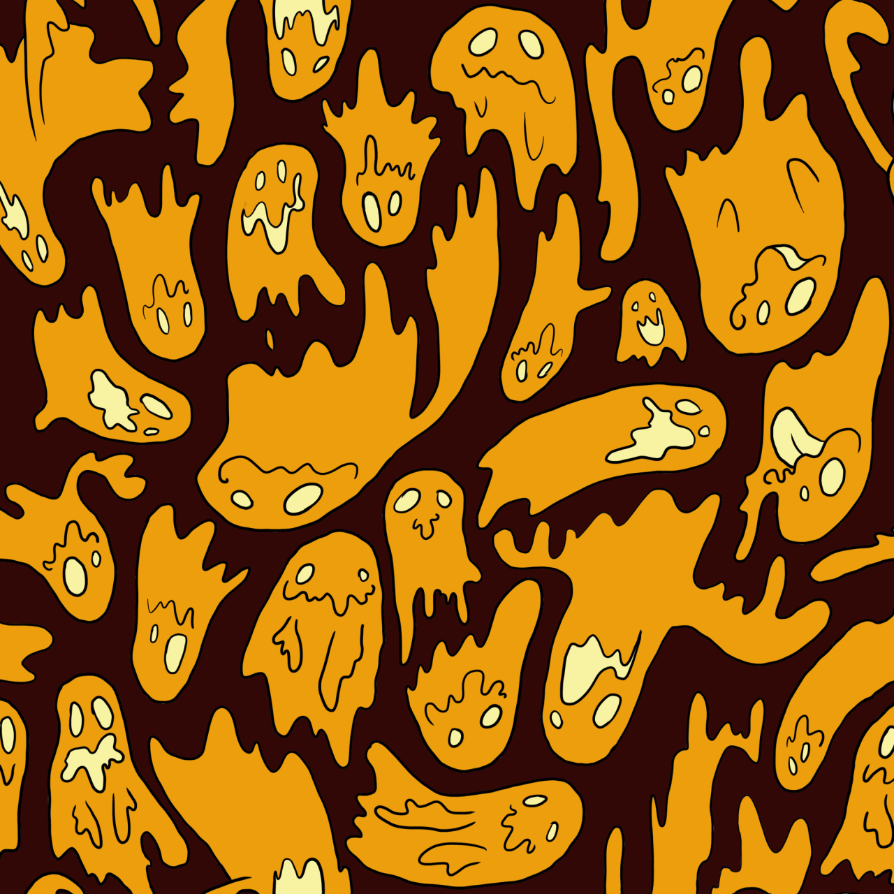 beecreeper:  I drew this repeating ghost pattern a month ago but I finally got around