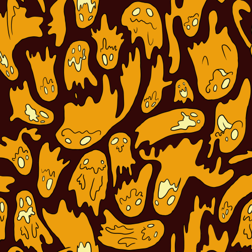 beecreeper:  I drew this repeating ghost pattern a month ago but I finally got around to getting it sorted out digitally and I love them
