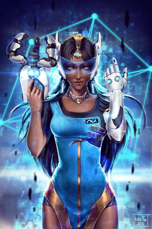 katefoxart:   Hi, everyone! Recently I was commissioned by Blizzard and now I’d  like to show you the results of my work. This is Symmetra from the  “Overwatch” video game. She is an interesting, attractive character with  a unique design and drawing