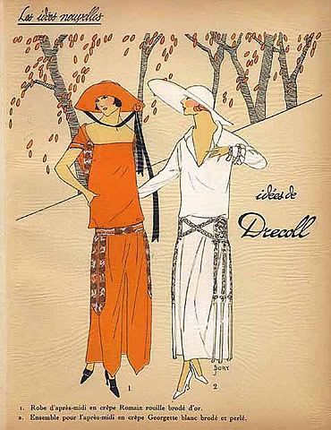 1923 Drecoll “Les Idees Nouvelles de la Mode” Pochoir Art Deco “Tres Parisien&rdqu