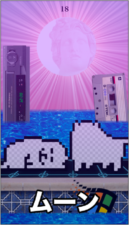 Vaporwave Tarot #18The Moon