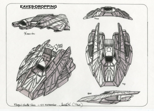 startrekstuff:Klingon shuttle designs for Broken Bow and Bounty, by John Eaves.[source]