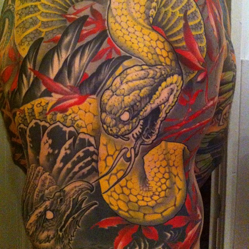 thievinggenius:  Tattoo done by Simon Golygowski. @dadahell