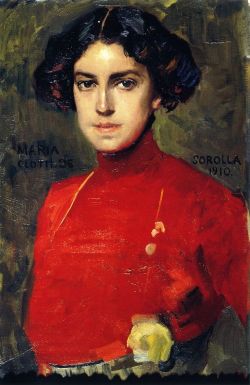 adreciclarte:Maria in a Red Blouse by Joaquin Sorolla y Bastida