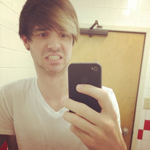 tylerdoesntknow:  Lonely road trip. Stopped at a janky, sketchy Dairy Queen. The toilet scared me. #wah #roadtrip #myself #selfie #boy #bathroom #lol #death #wee 