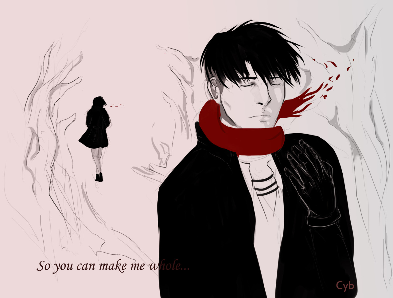 cybcybaru:   We’ll never be apart, even miles away.  The happy song ;Red-Pieces
