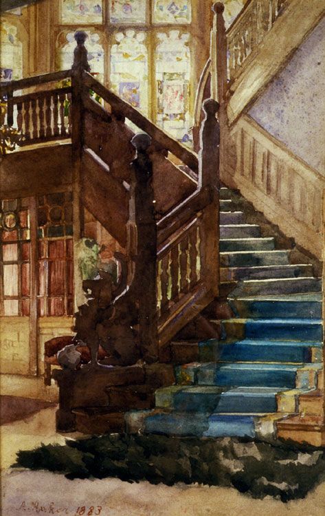 walzerjahrhundert:Albert Anker, Staircase, 1883