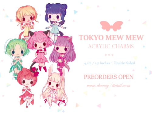 the preorders are open for my tokyo mew mew charms they will be open for two-ish weeks (till august 