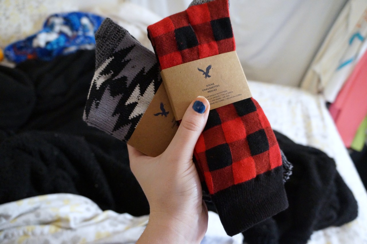 lovey-kitty:*my photo, don’t delete text* Mens american eagle socks