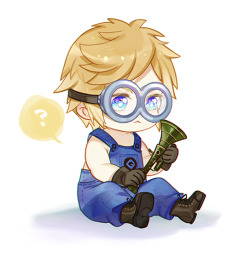 juvenile-reactor:  Dress baby prompto as minion!!Destroy Lucis with cuteness overload! Prompto minion ver. beta.6.30. produced by Niflheim