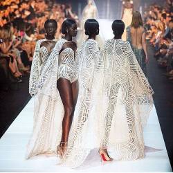 Lamusenoire:  Model Nyadak ‘Duckie” Thot For J'aton Couture During Virgin Australia