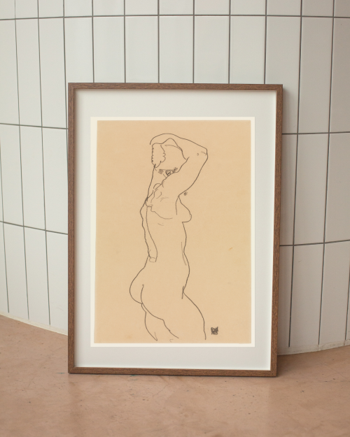Title: Standing Nude, Facing RightMedium: Charcoal On PaperArtist: Egon Schiele