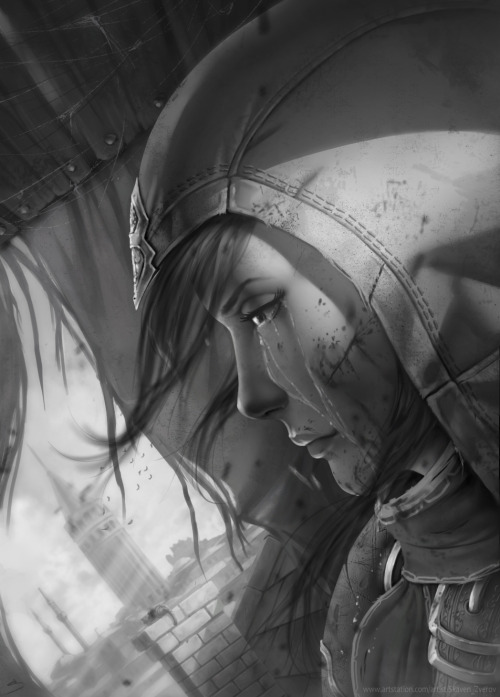 Assassin’s Cry - Assassin’s Creed Fan Art Potrayal of a female assassin, after successful mission&he