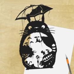 pixalry:  My Neighbor Totoro Silhouette Papercraft